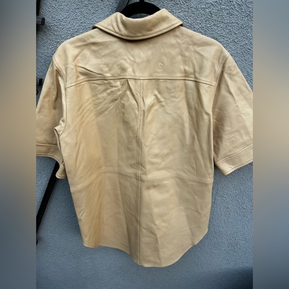 H&M LOOSE-FIT LEATHER SHIRT in Light Yellow - Picture 10 of 12